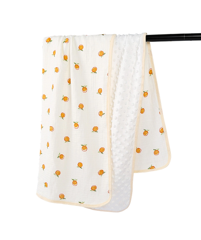 Crepe Fabric Printed Dot Pattern Fleece Blanket