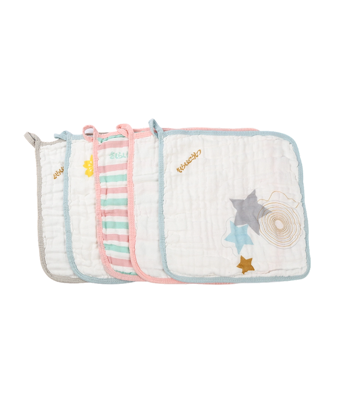 Colored Edge Gauze Square Towel