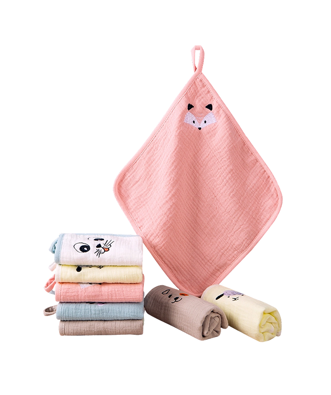 Muslin Embroidered Square Towel