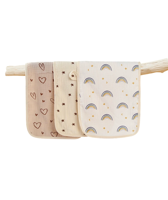 Muslin Embroidered U-Shaped Bib