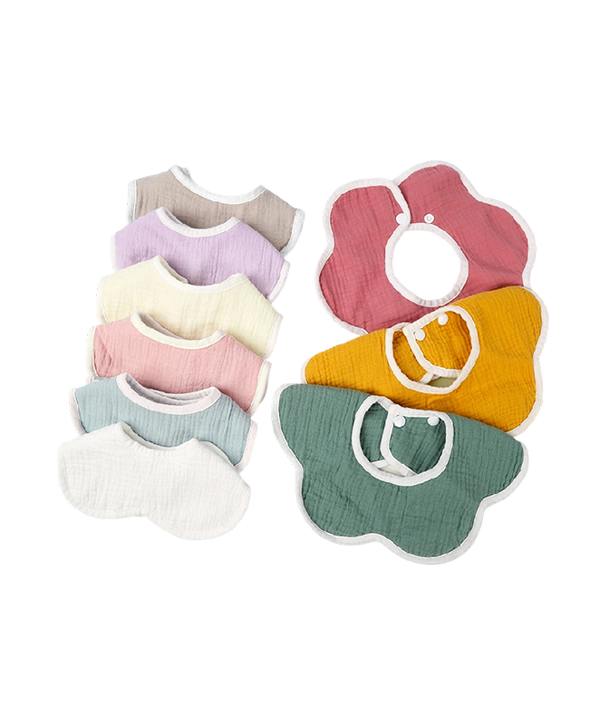 Candy Color Muslin Petal Bib