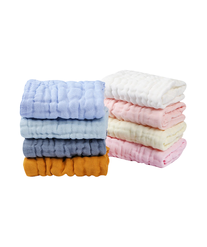 6-Layer Washed Gauze Candy-Colored Square Towel