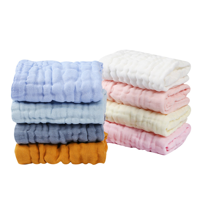 6-Layer Washed Gauze Candy-Colored Square Towel