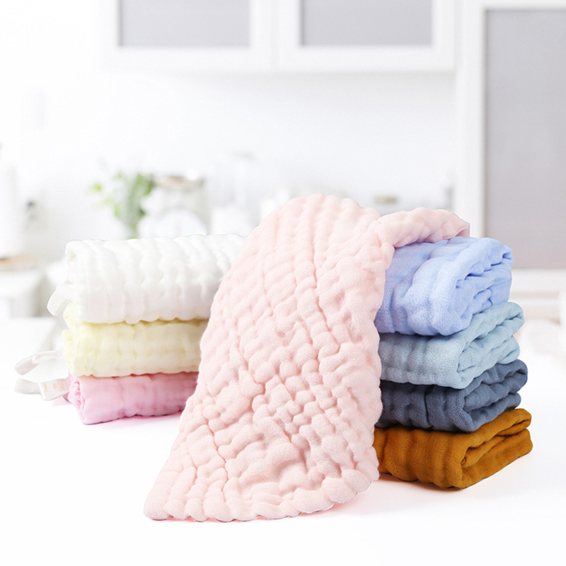 6-Layer Washed Gauze Candy-Colored Square Towel