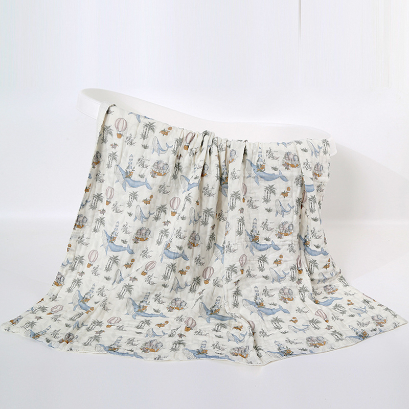 6-Layer Washed Gauze Seamless Bath Towel