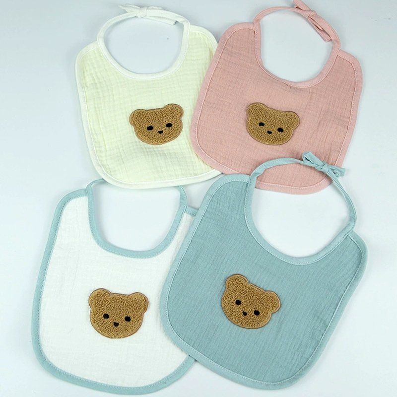 Bear Head Muslin U-shaped Bib Bear Head Muslin U-shaped Bib