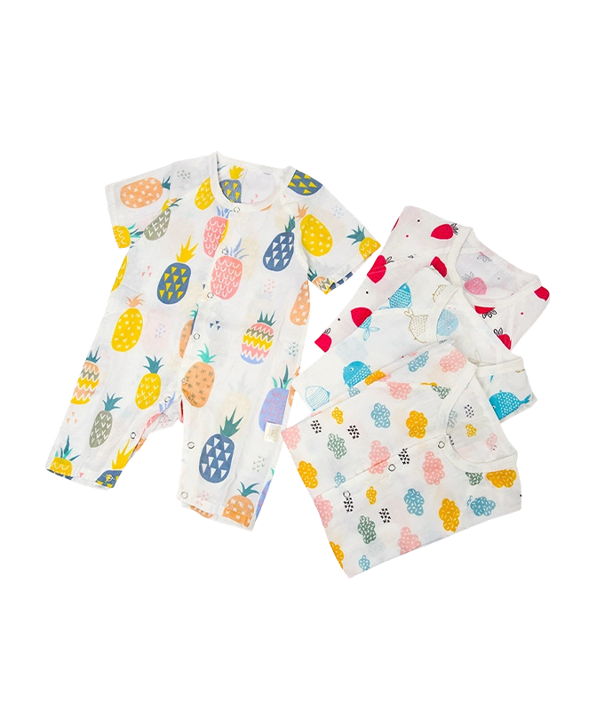 High-Density Double-Layer Gauze Romper