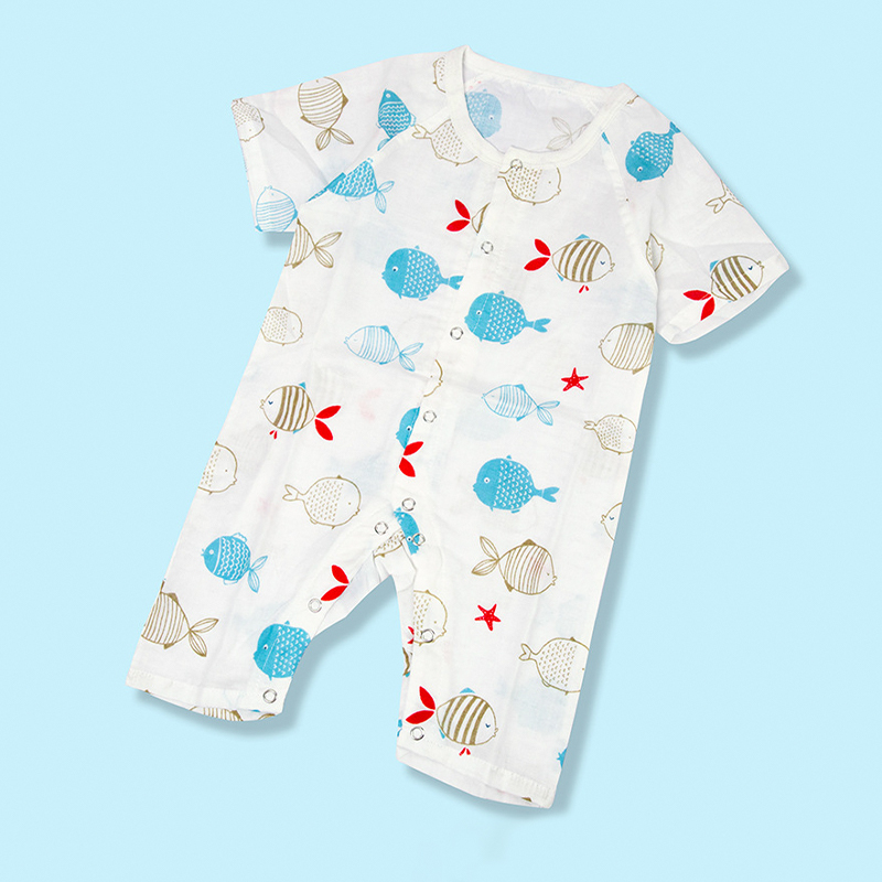 High-Density Double-Layer Gauze Romper High-Density Double-Layer Gauze Romper