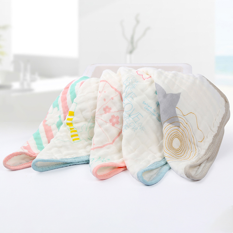 Colored Edge Gauze Square Towel