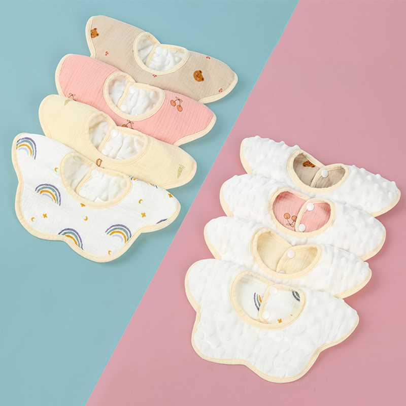 Printed Dot Velvet Petal Bib