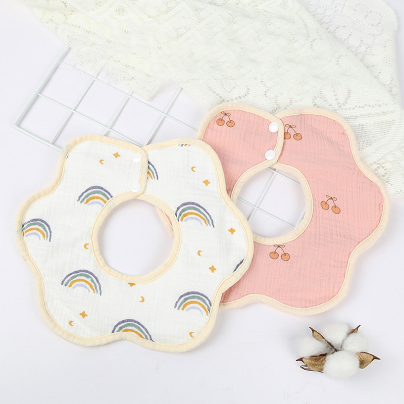 Printed Dot Velvet Petal Bib