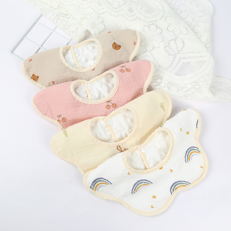 Printed Dot Velvet Petal Bib