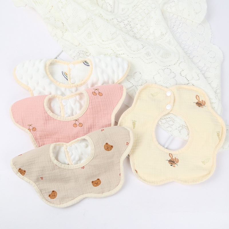 Printed Dot Velvet Petal Bib