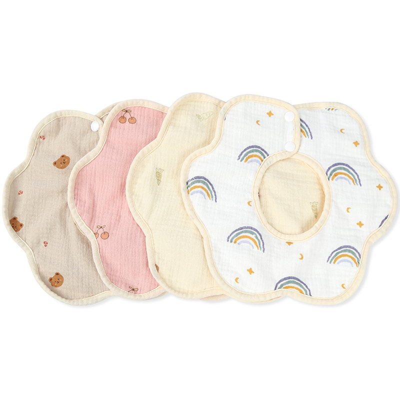 Printed Dot Velvet Petal Bib