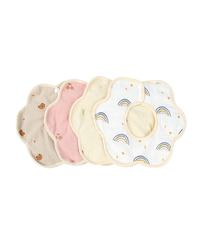 Printed Dot Velvet Petal Bib