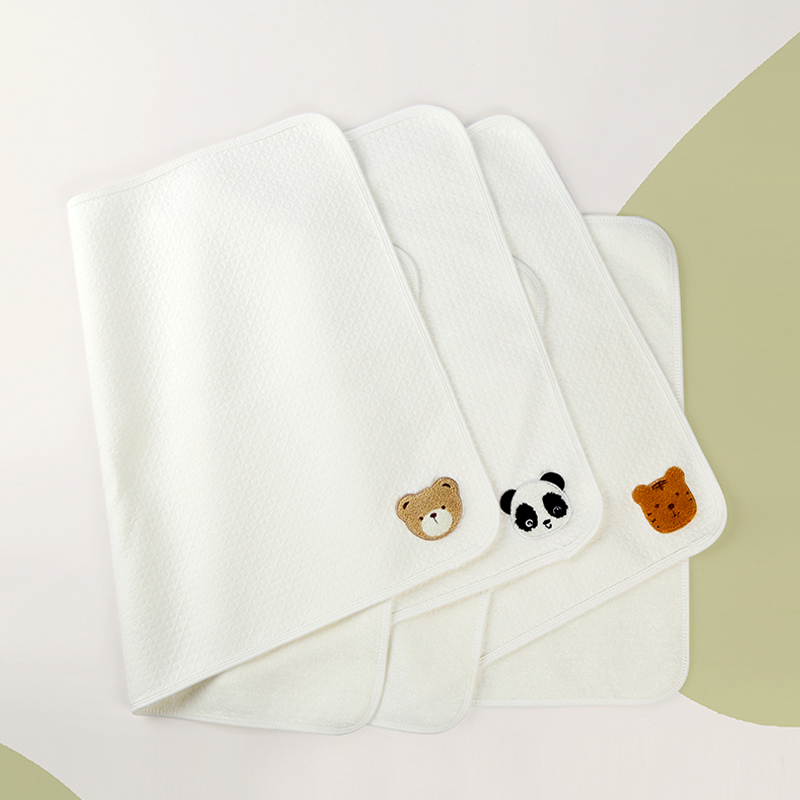 Embroidered Cartoon Head Diaper Changing Pad