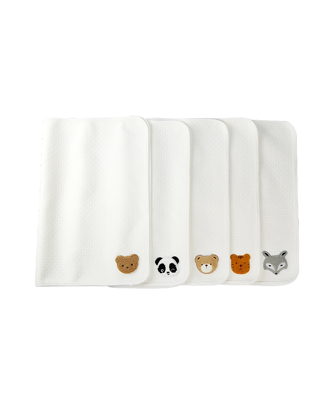 Embroidered Cartoon Head Diaper Changing Pad