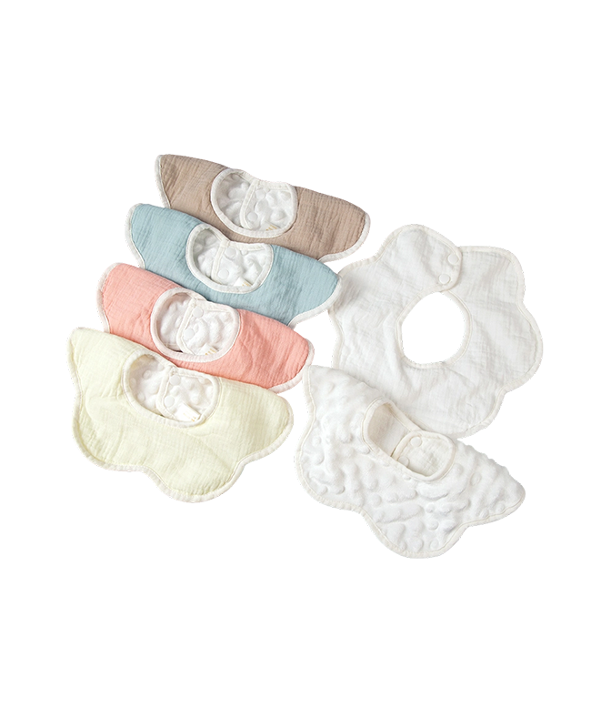 Dot Velvet Petal Bib（Piping In Same Color)