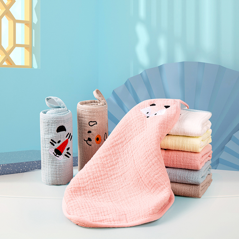 Muslin Embroidered Square Towel