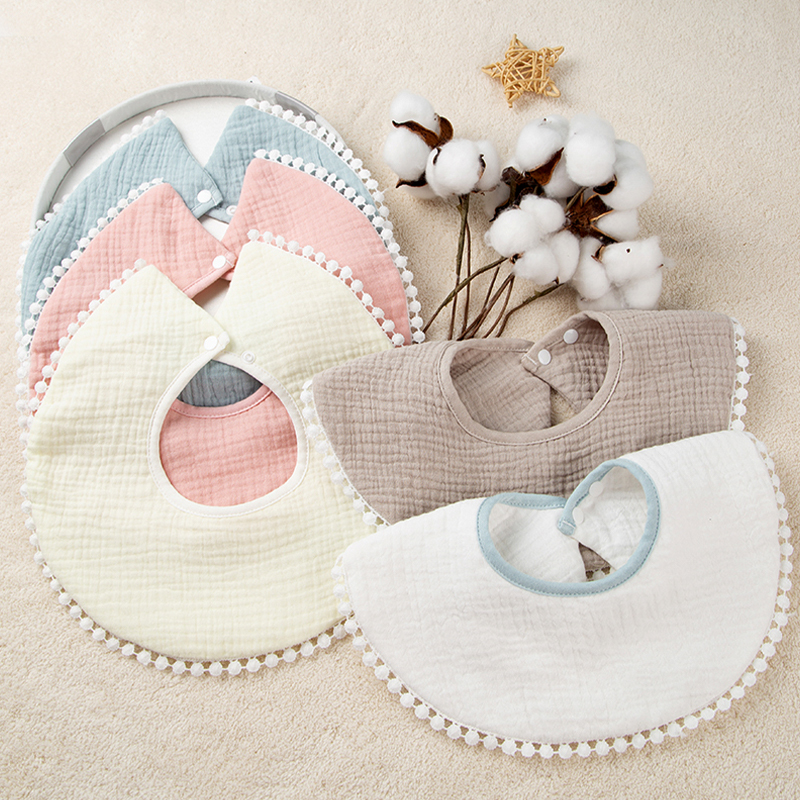 Muslin Fabric Lace Bib Muslin Fabric Lace Bib