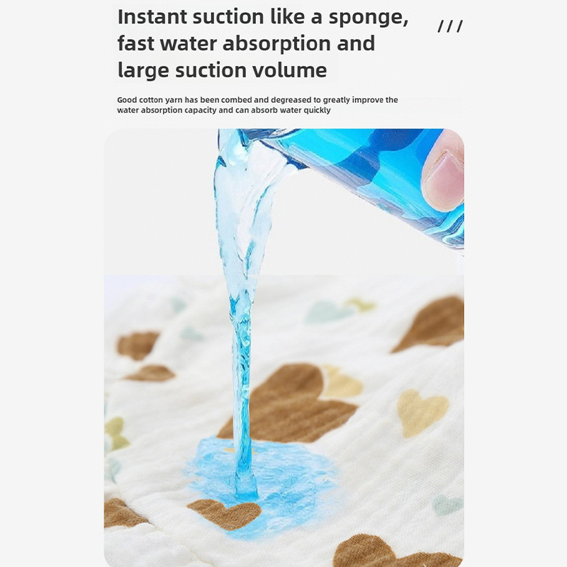 Four-Layer U-Shaped Muslin Lace Trim Bib