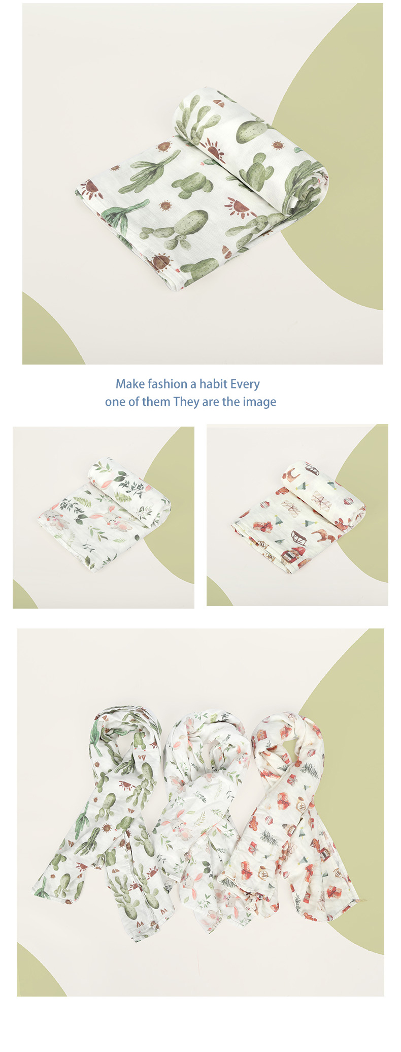 Soft Bamboo Fiber & Cotton Baby Muslin Swaddle Wrap Blanket with digital printing Soft Bamboo Fiber & Cotton Baby Muslin Swaddle Wrap Blanket with digital printing