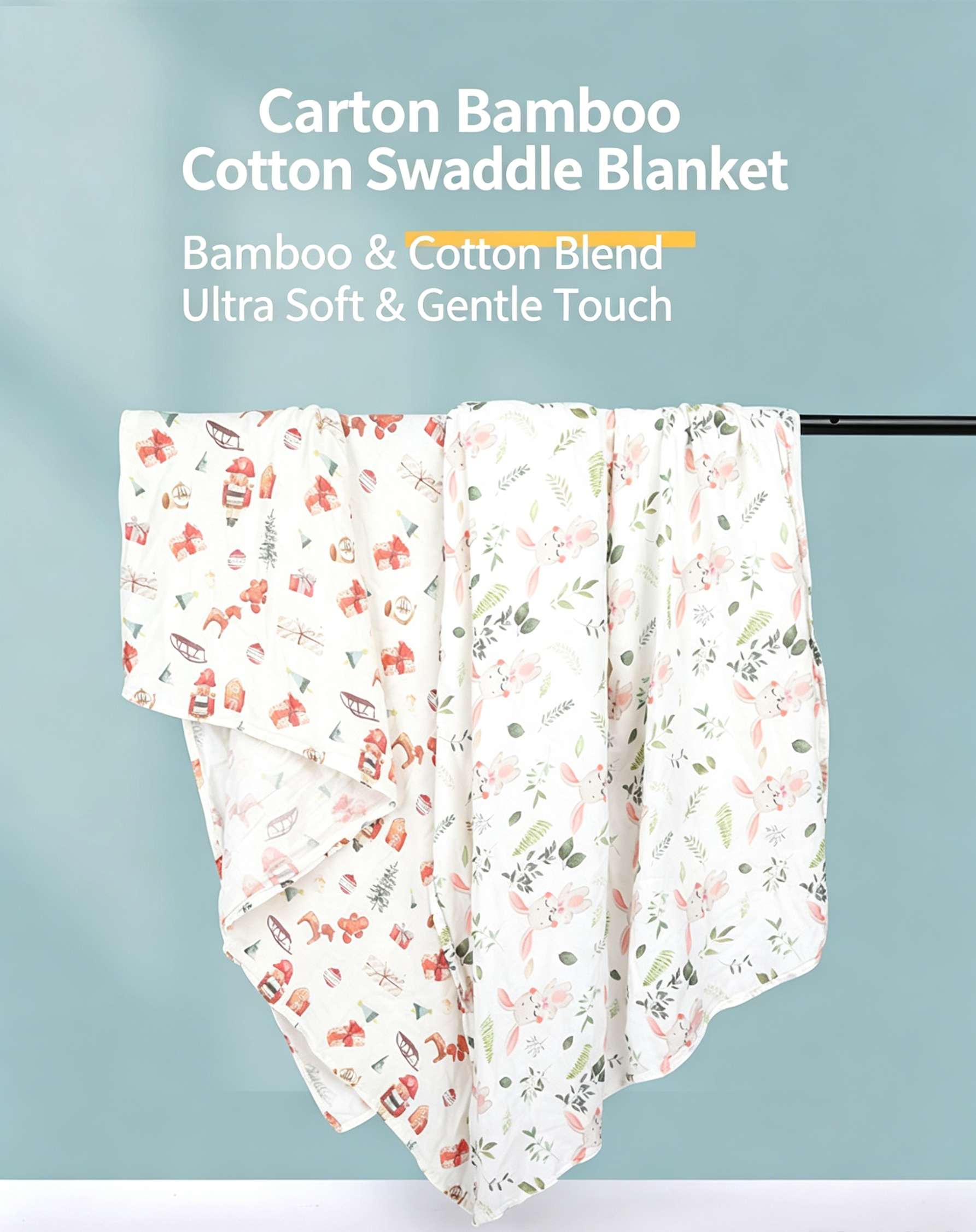 Soft Bamboo Fiber & Cotton Baby Muslin Swaddle Wrap Blanket with digital printing Soft Bamboo Fiber & Cotton Baby Muslin Swaddle Wrap Blanket with digital printing